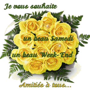 Gif animé Beau samedi fleurs jaunes